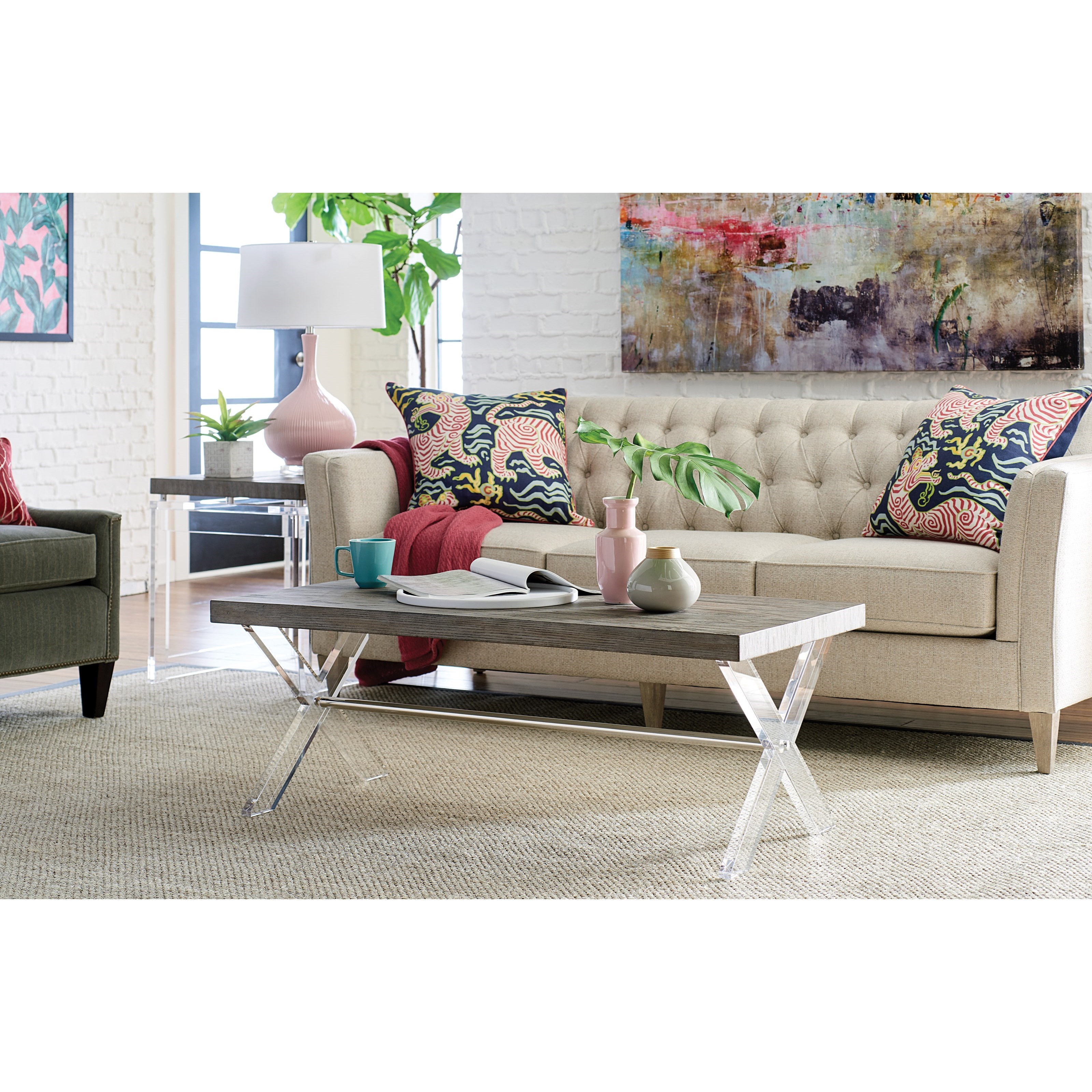 Hammary Hidden Treasures Acrylic Cocktail Table Lindy S Furniture Company Cocktail Coffee Tables