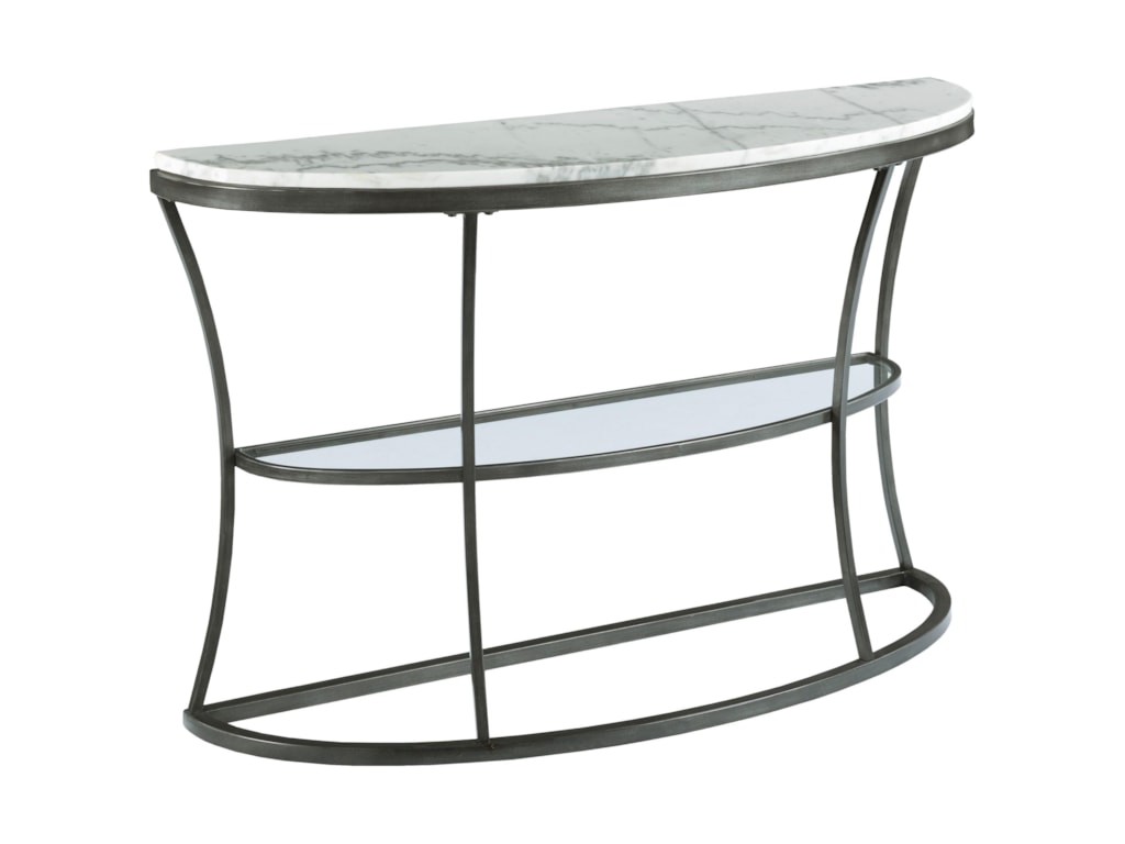 Hammary Impact Demilune Console Table With Marble Top And Gl Hammary Impact Demilune Console Table With Marble Top And Gl Shelf