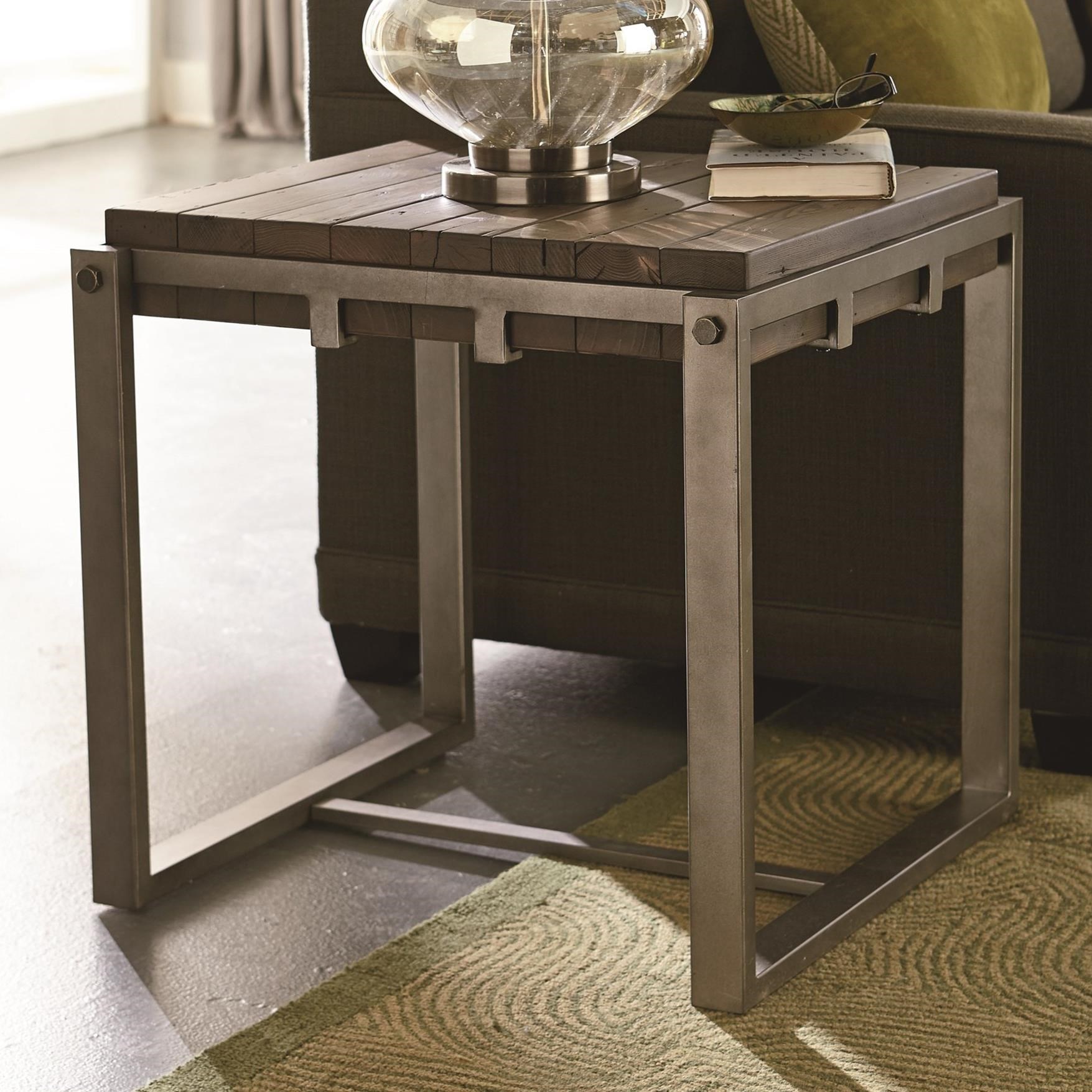 Hammary Intermix 677 918 Industrial Rectangular End Table With Hex