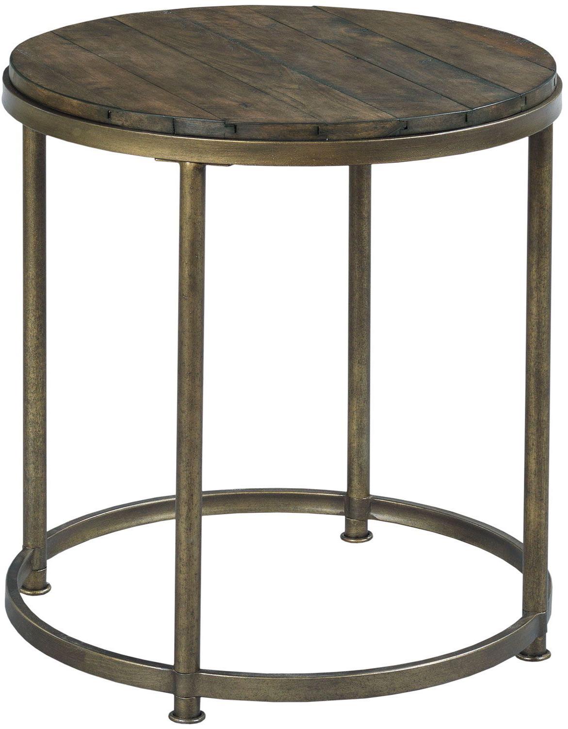 Hammary Leone Round End Table With Antique Brass Base Reid S