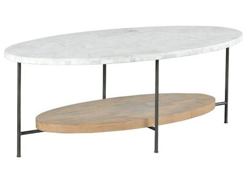Hammary Madeira Industrial Oval Cocktail Table With Marble Top Wayside Furniture Cocktail Coffee Tables