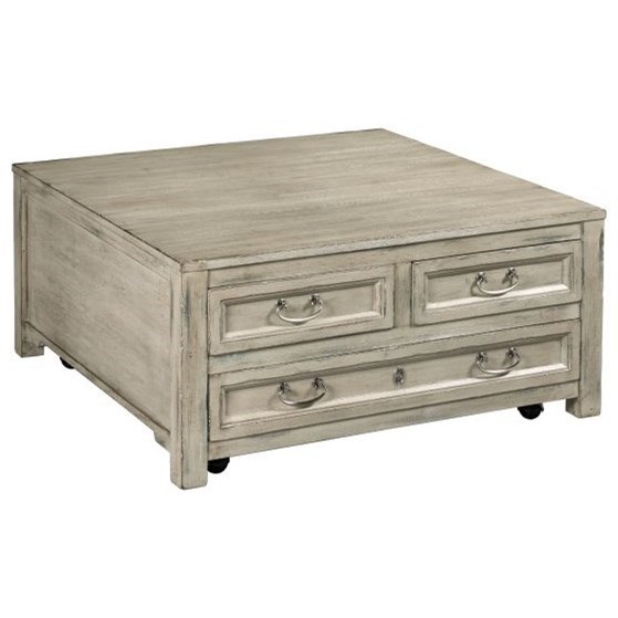 Hammary Papillon Transitional Square Coffee Table With Removable