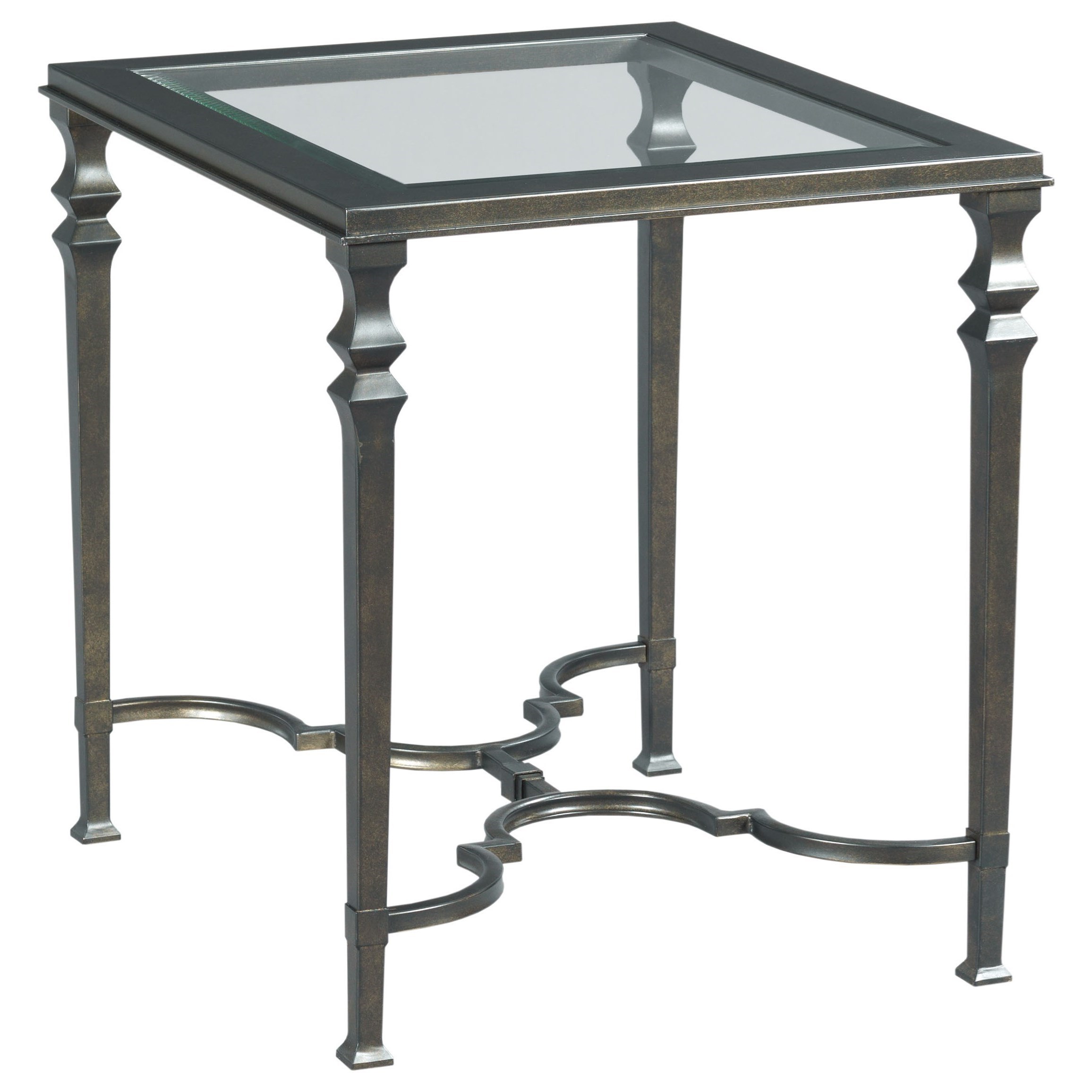 Hammary Paragon Metal Rectangular End Table With Glass Top