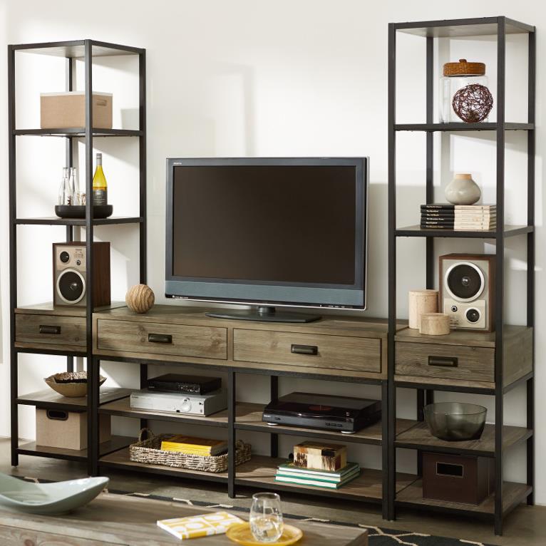 Entertainment Unit with Bookcase Piers