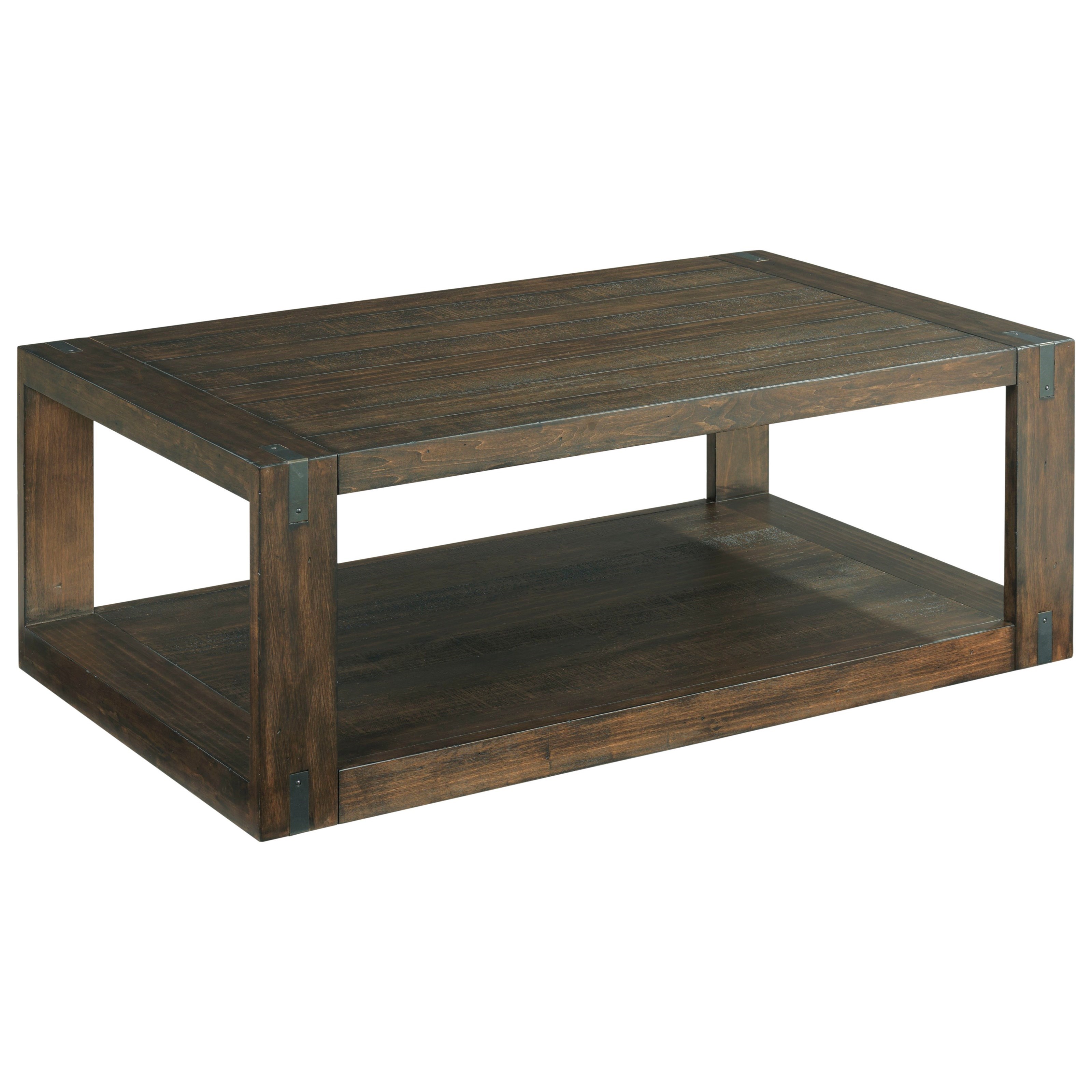 Hammary Portman 989 910 Casual Rectangular Coffee Table With Shelf And Removable Casters Upper Room Home Furnishings Cocktail Coffee Tables