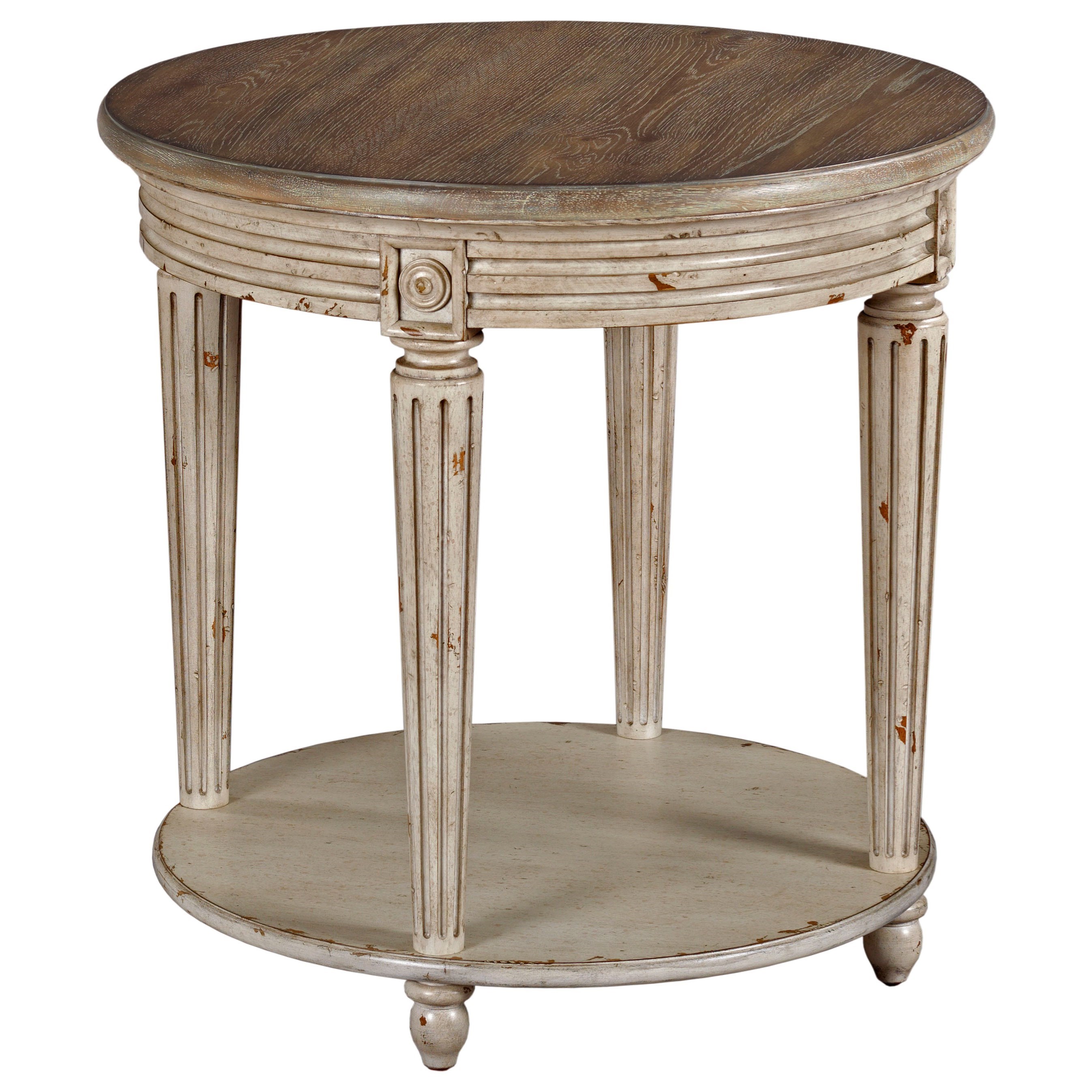 Hammary Westdale Round End Table With Distressed Finish Crowley