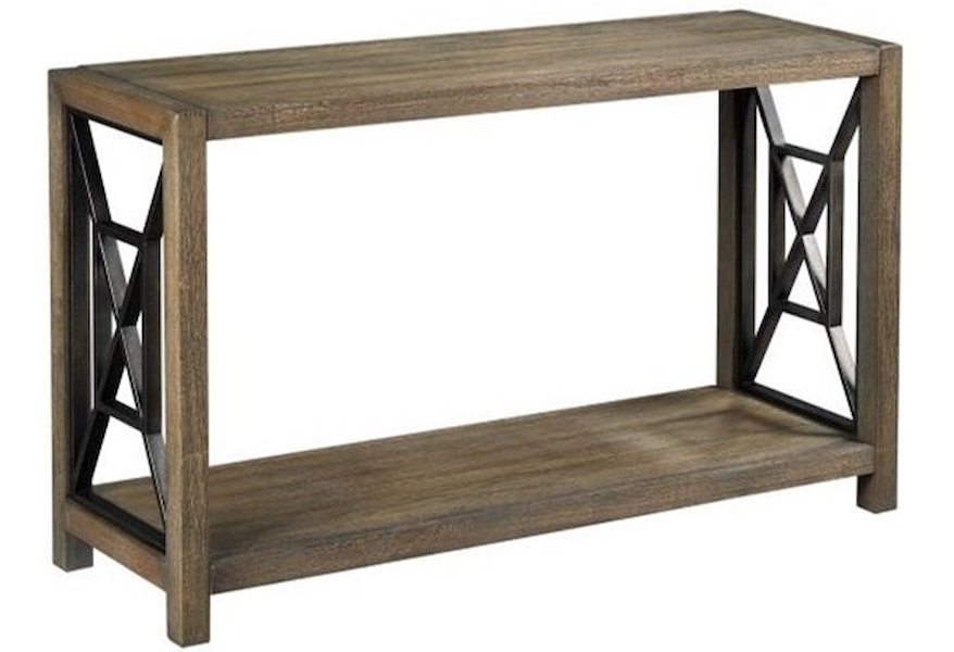Hammary Synthesis 839 925 Rustic Sofa Table With Metal Accents