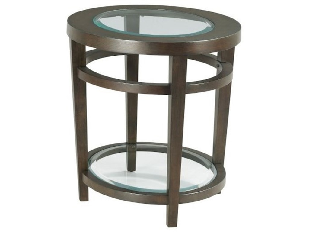 Hammary Urbana Transitional Oval End Table With Glass Top