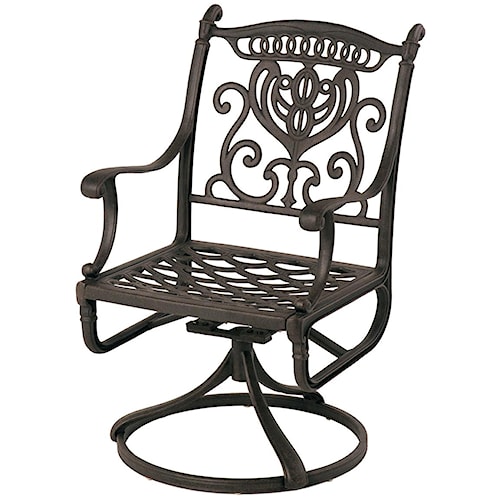 Hanamint Grand Tuscany Outdoor Aluminum Swivel Chair With Scroll Hanamint Grand Tuscany Outdoor Aluminum Swivel Chair with Scroll Arms - Hanamint Grand Tuscany Outdoor Aluminum Swivel Chair With Scroll