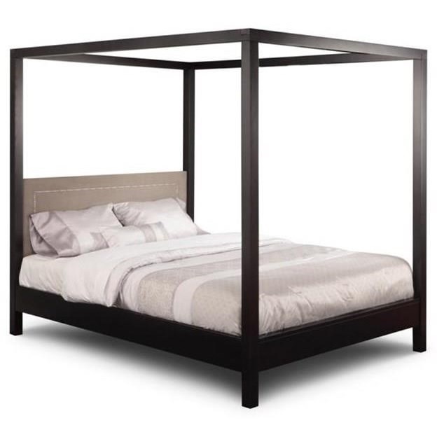 Handstone Brooklyn Queen Canopy Bed Stoney Creek Furniture Canopy Bed Edged with iron corners finished in glam plated brass, dark design rises 80 high from the ground. handstone brooklyn queen canopy bed