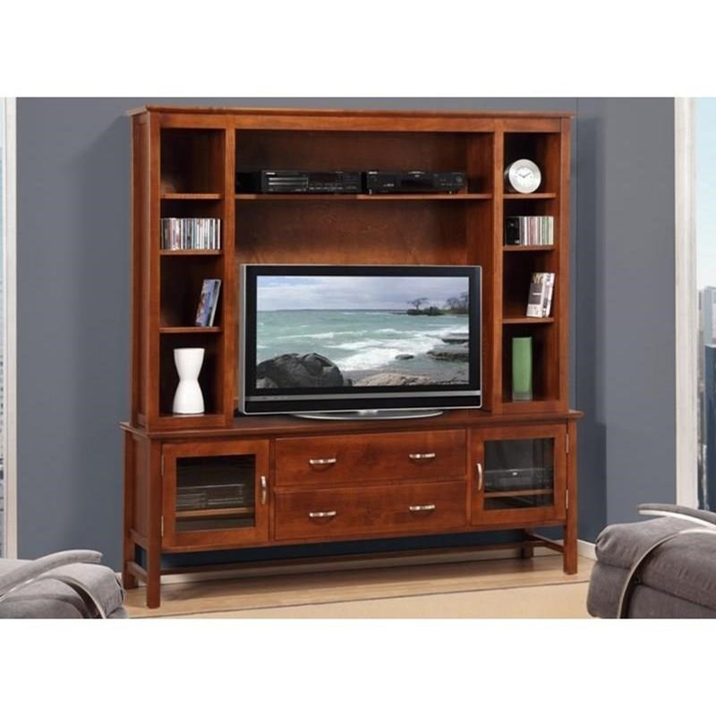 Handstone Brooklyn 74 Hdtv Cabinet With Hutch Stoney Creek