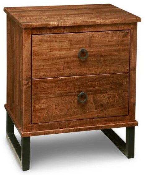 Cumberland Solid Maple 2 Drawer Nightstand With Power Management Bennett S Furniture And Mattresses Nightstands