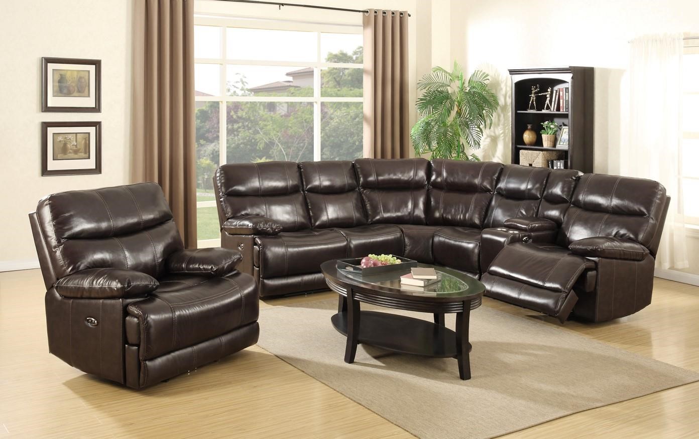 Happy Leather Company 3282b 3282 54hpl 80hp 38 50hp Power Reclinin Leather Match Sectional Sofa And Power Leather Match Recliner Set Sam Levitz Furniture Reclining Living Room Groups