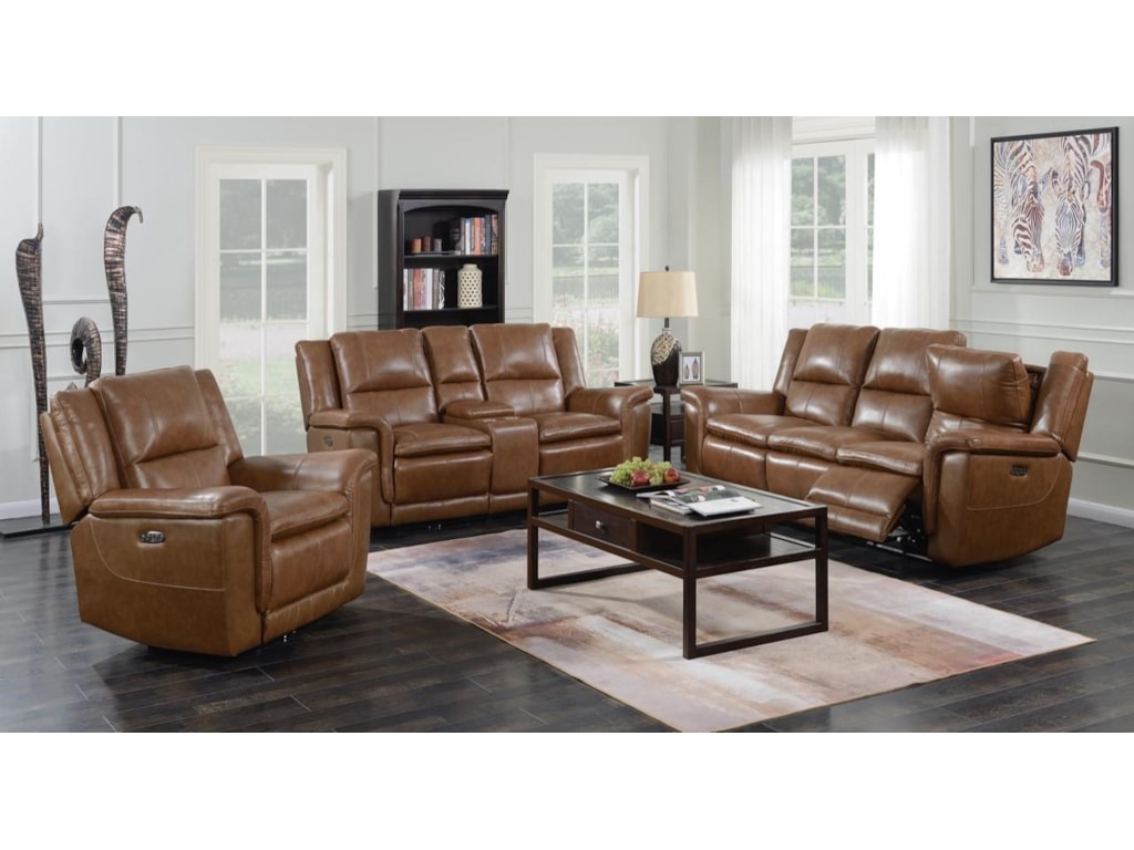Trojan 2 Piece Set Light Brown Reclining Sofa And Console Loveseat By Hy Leather Company At Sam Levitz Furniture