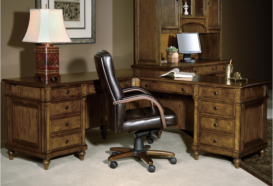Hekman 7 9000 7 9107 Executive L Desk Hudson S Furniture L