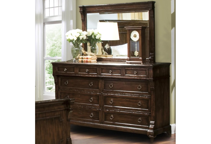 Hekman Charleston Place Dresser With 8 Drawers And Mirror