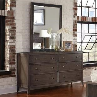 Hekman Urban Retreat 6 Drawer Dresser And Reeded Frame Mirror