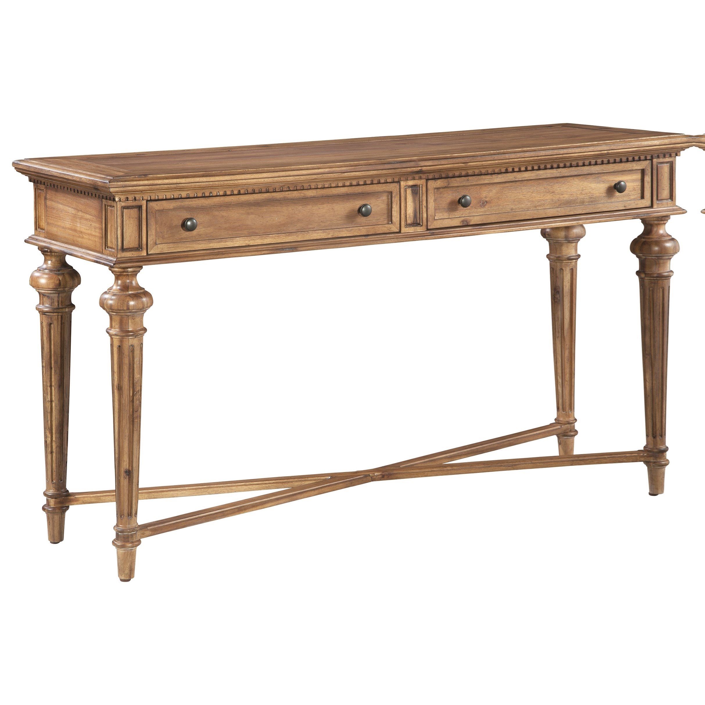 Hekman Wellington Hall 2 3306 Flute Legged Sofa Table With
