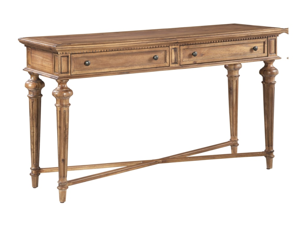 Hekman Wellington Hall 2 3306 Flute Legged Sofa Table With