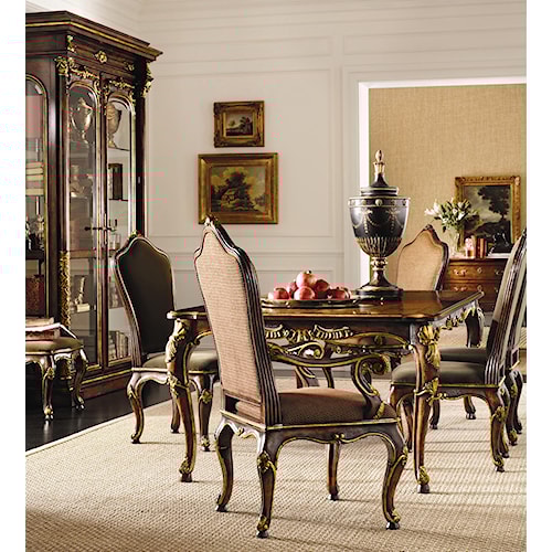 Henredon Arabesque Leg Table Upholstered Back Chairs Set Sprintz Henredon Arabesque Leg Table Upholstered Back Chairs Set