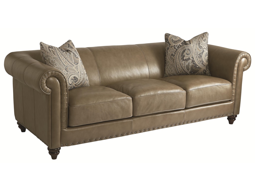 HGTV Home Furniture Collection Upholstery Rusche Leather Sofa
