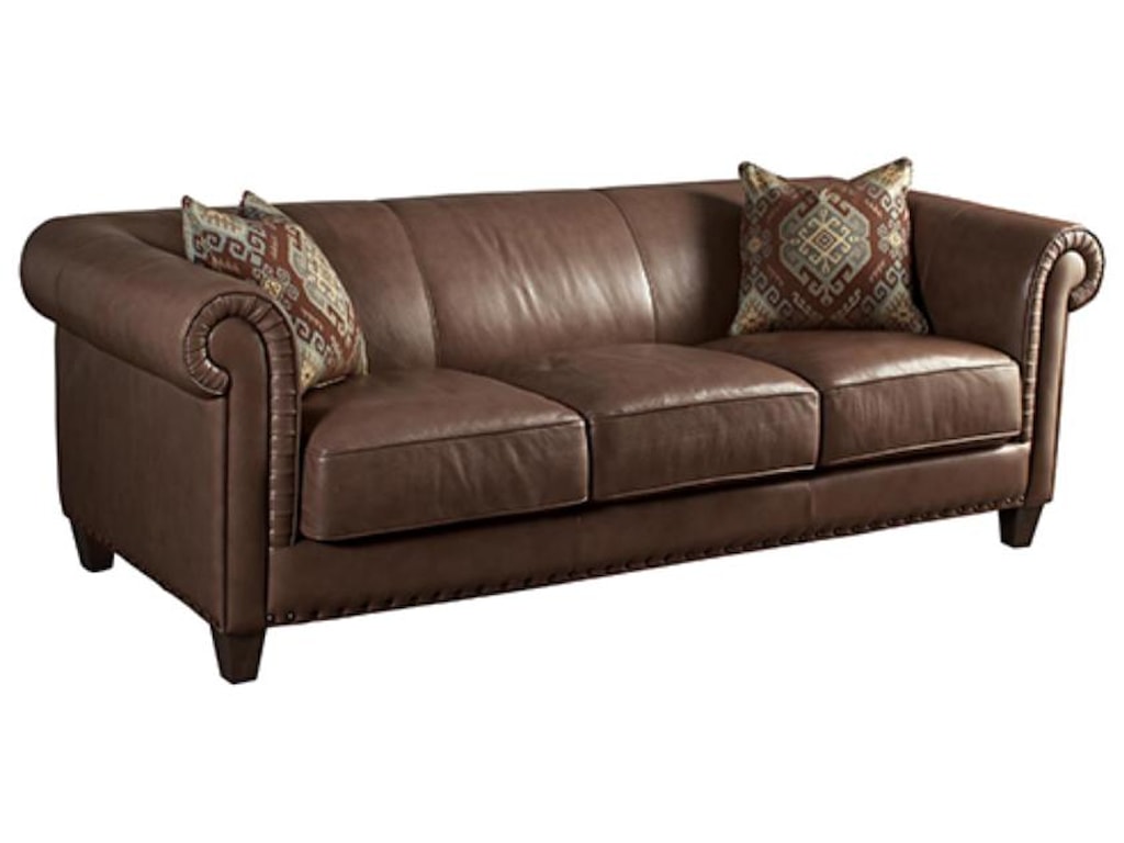 HGTV Home Furniture Collection Upholstery Rusche Leather Sofa