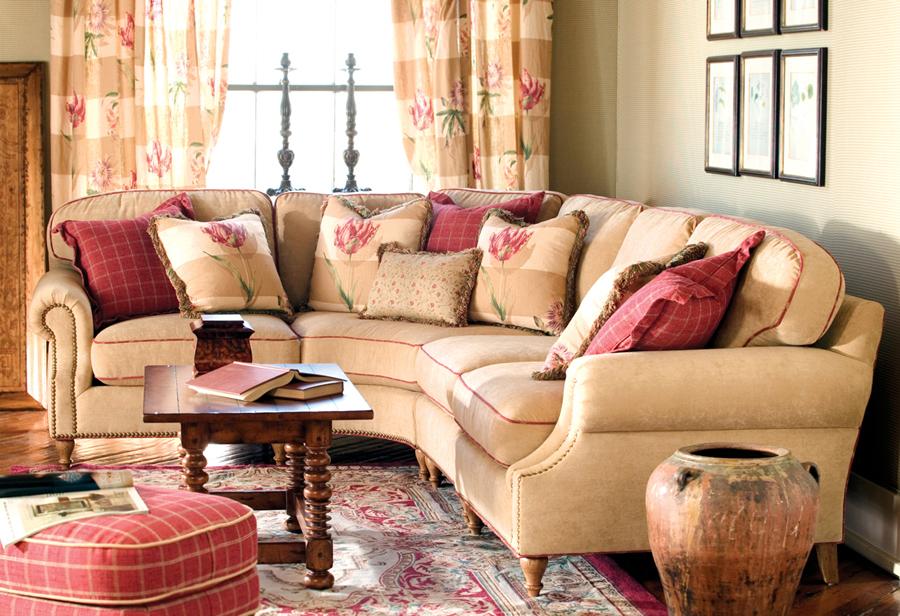 Highland House Sean Transitional Sectional Sofa With Nailhead Trim