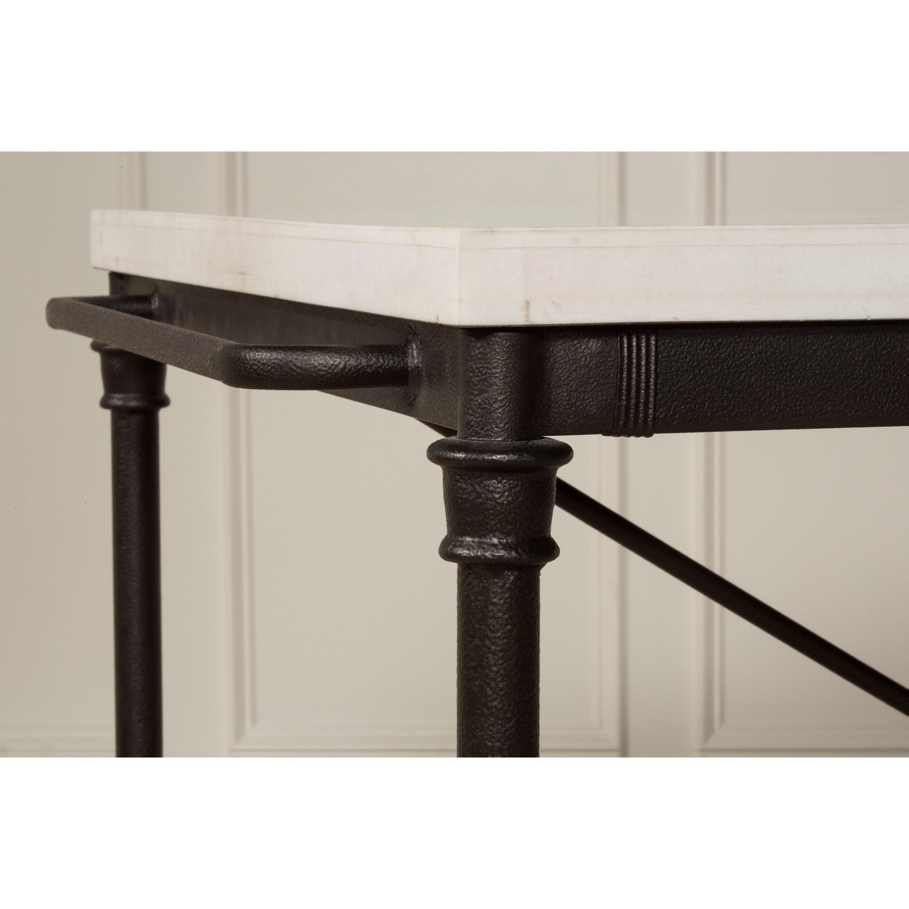 Hillsdale Accents Metal Kitchen Island with White Marble Top ...