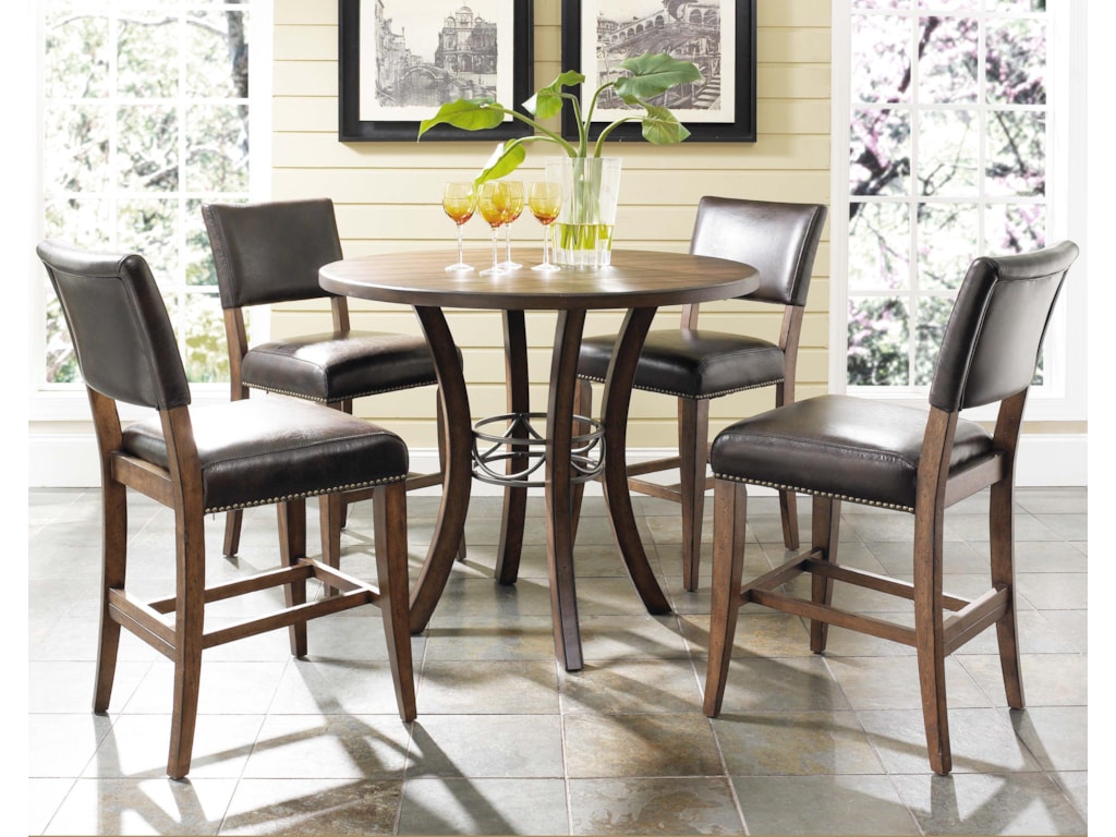 Cameron 5 Piece Counter Height Table Parson Stools Set Rotmans Hilale Cameron5 Piece Round Counter Height Table Set