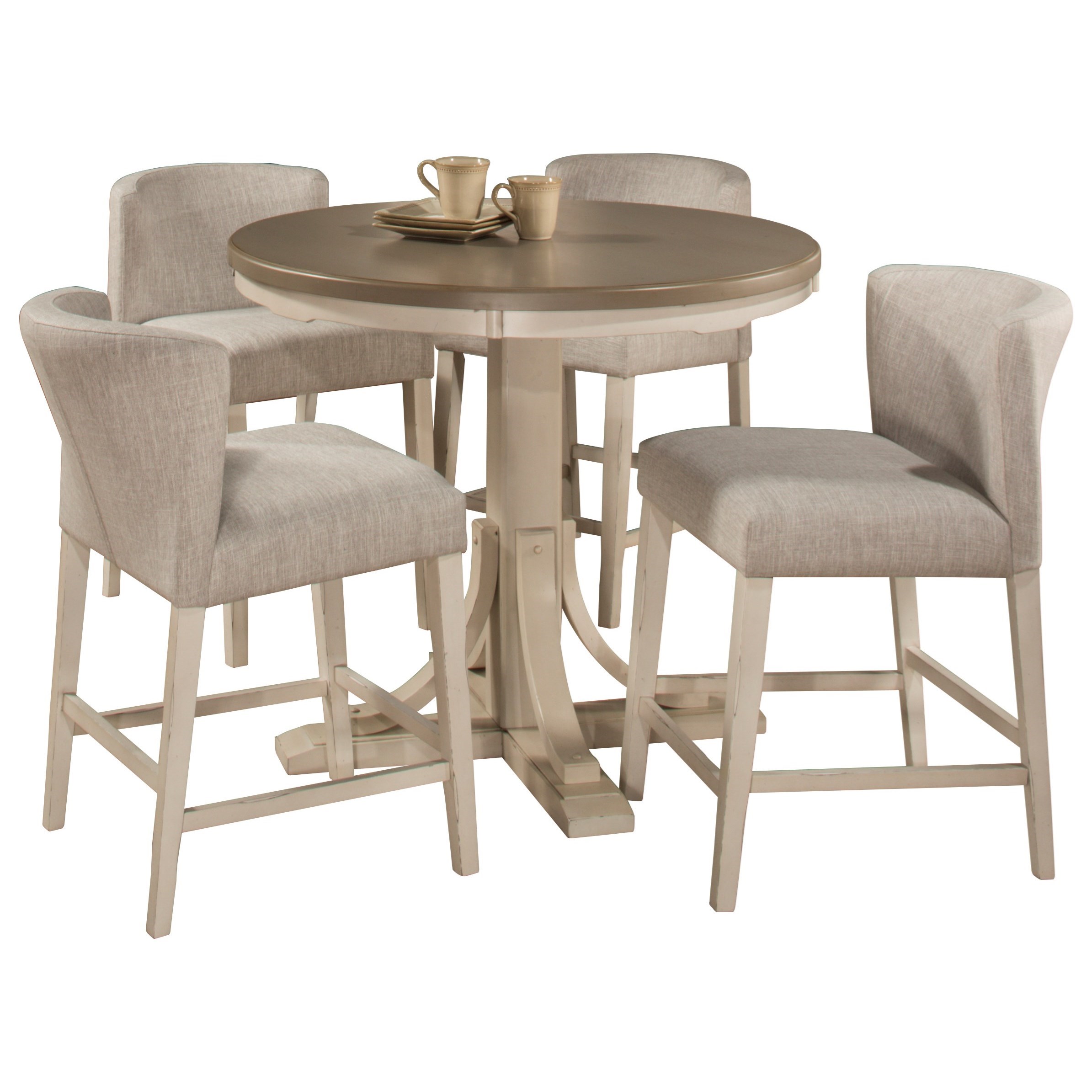 Hillsdale Clarion 5 Piece Counter Height Dining Set With Wing Chairs Wayside Furniture Pub Table And Stool Sets