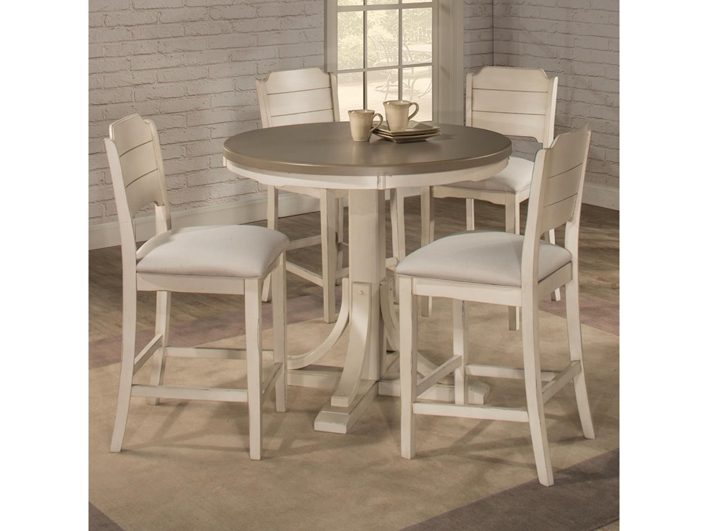 Hillsdale Clarion 5 Piece Counter Height Dining Set with Round 