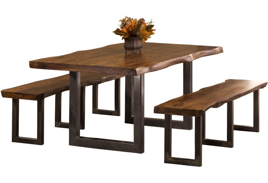 Hillsdale Emerson 3 Piece Rectangle Dining Set With Two Benches