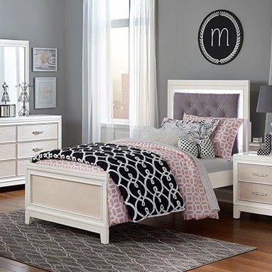 Hilale Evelyn Twin Bed With Upholstered Headboard And Led Hilale Evelyn Twin Bed With Upholstered Headboard And Led Backlight