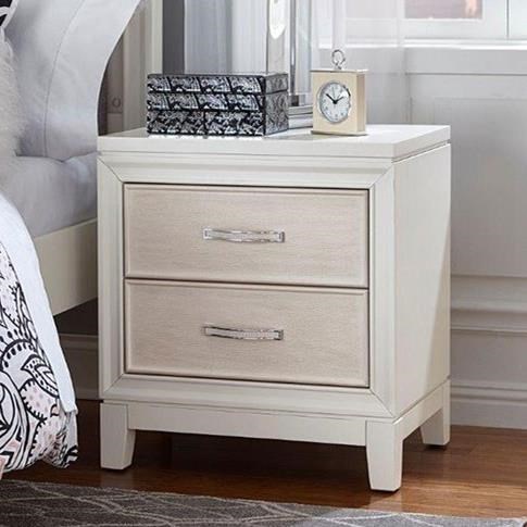 Hillsdale Evelyn 2023 771 Two Drawer Nightstand With Chrystal
