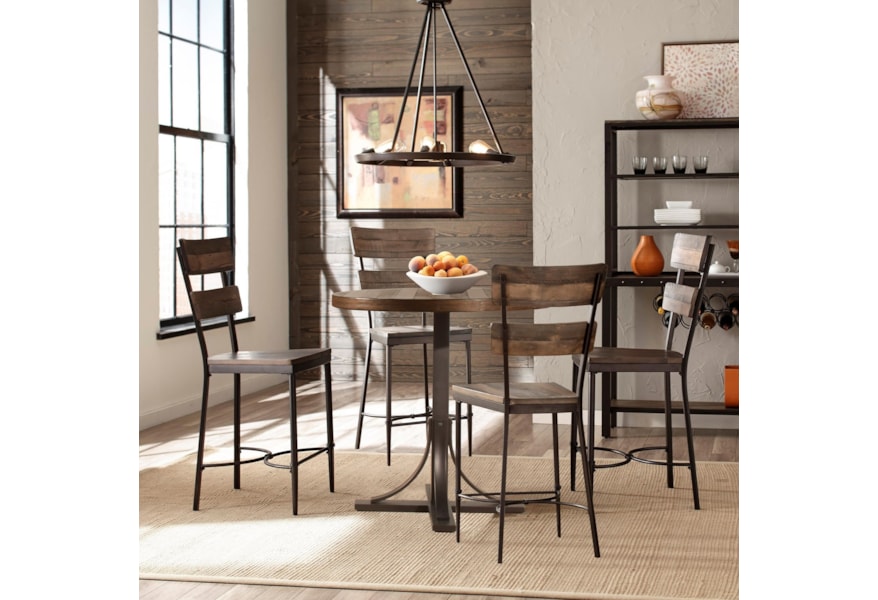 Hilale Jennings Rustic 5 Piece Counter Height Dining Set With Jennings Rustic 5 Piece Counter Height