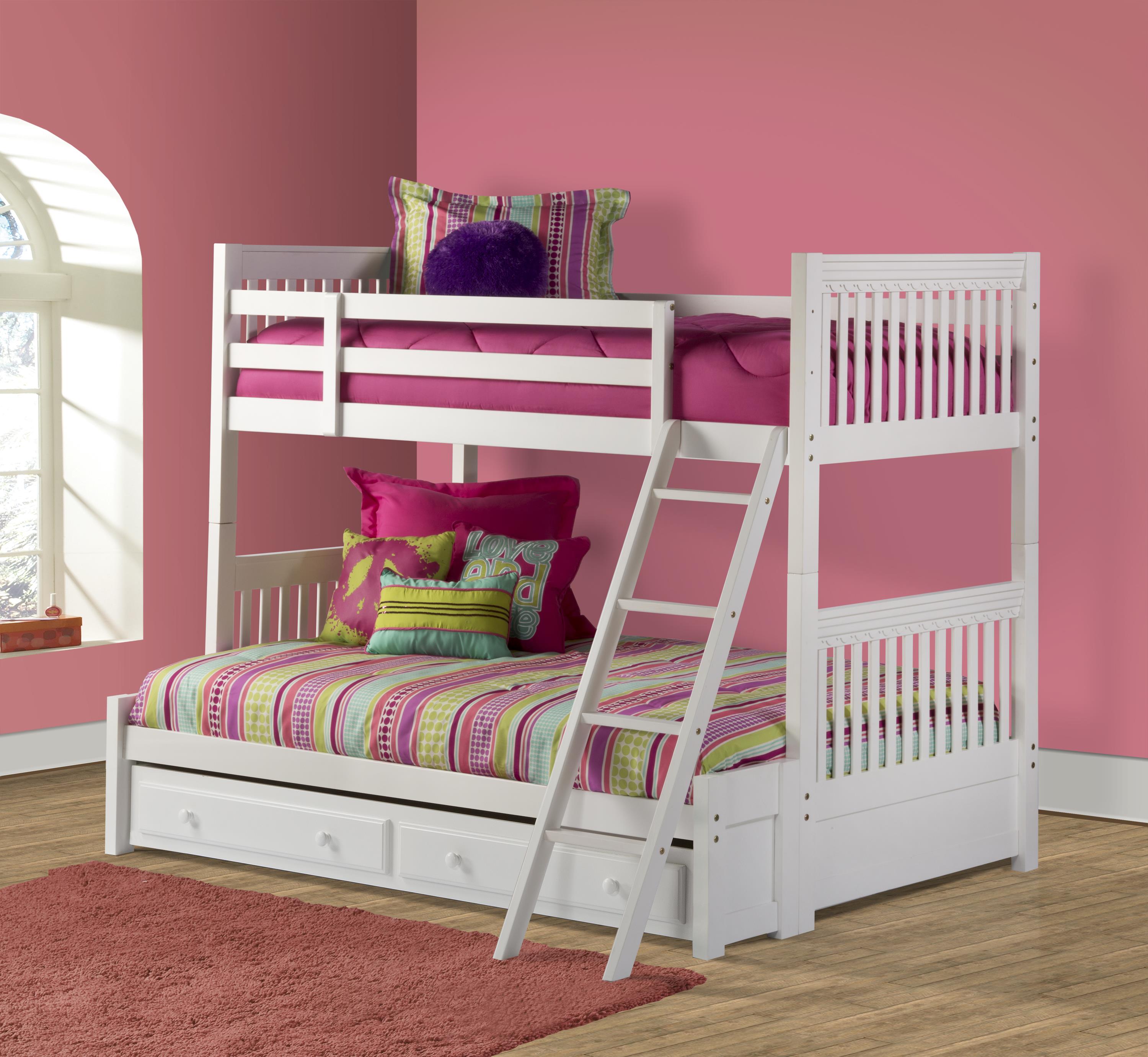 Hillsdale Lauren Twin Over Full Bunk Bed With Storage Drawer