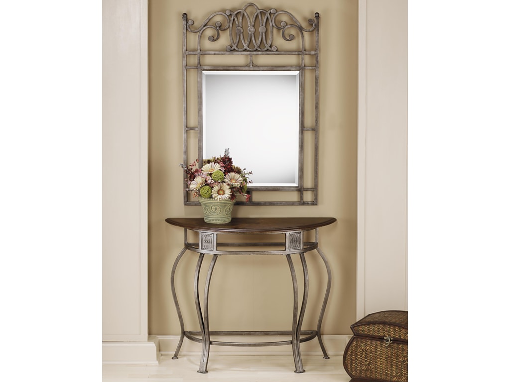 Hillsdale Montello Console Table With Metal Base And Wood Top Conlin S Furniture Sofa Tables Consoles