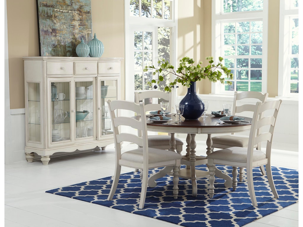 hillsdale pine island 5 piece round dining set with side chairs
