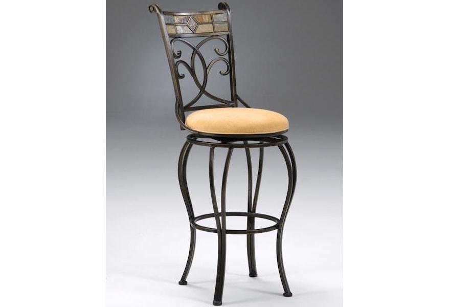 Hilale Pompei 4442 826 24 Counter Swivel Stool W Slate Back Counter Swivel Stool