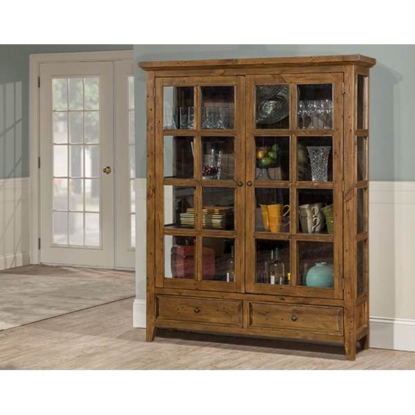 Hillsdale Tuscan Retreat Display Cabinet With Two Doors And Two Drawers Furniture Barn China Cabinets