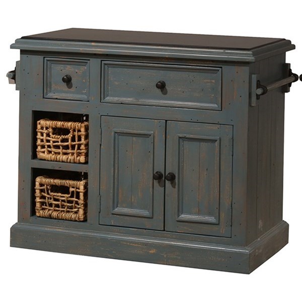 Hillsdale Tuscan Retreat Small Granite Top Kitchen Island With Two Baskets Vandrie Home Furnishings Kitchen Islands