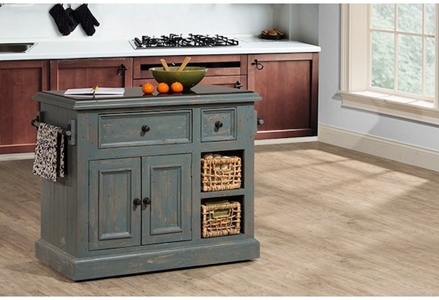 Hillsdale Tuscan Retreat Small Granite Top Kitchen Island With Two Baskets Vandrie Home Furnishings Kitchen Islands