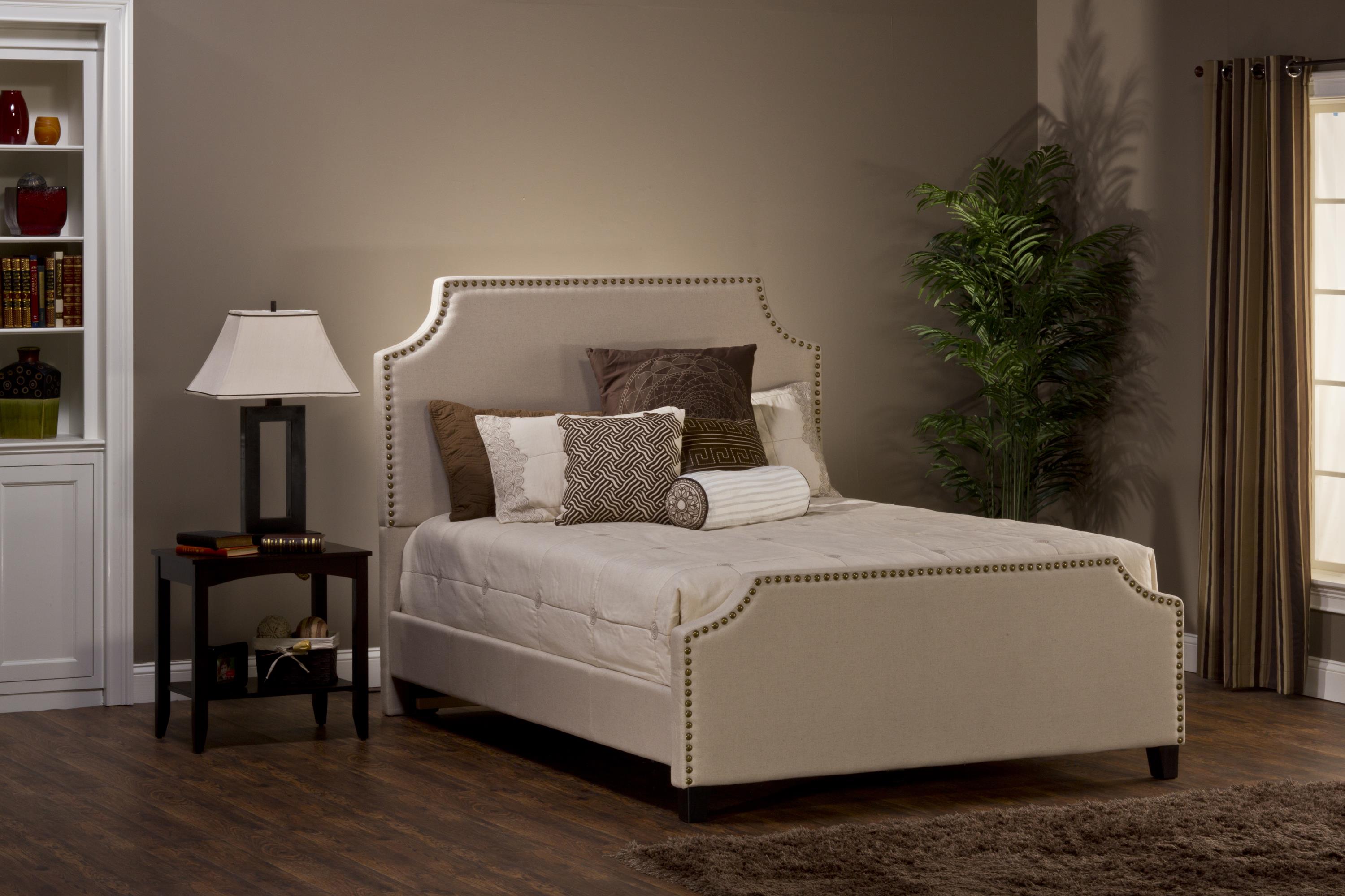 Hillsdale Upholstered Beds Dekland Queen Bed With Nail Head Trim
