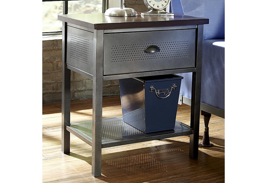 Hillsdale Urban Quarters Contemporary Metal Nightstand Powell S Furniture And Mattress Nightstands