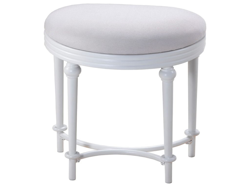 Hilale Vanity Stools 50936 Oval Stool With Upholstered Off Hilale Vanity Stools 50936 Oval Stool With Upholstered Off White Seat Dunk Bright Furniture Chairs
