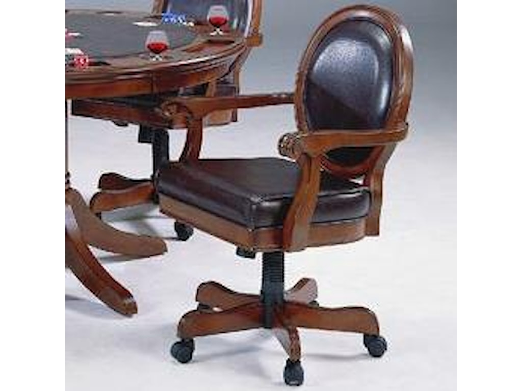 Hillsdale Warrington 6125 801b Caster Game Chair With Brown