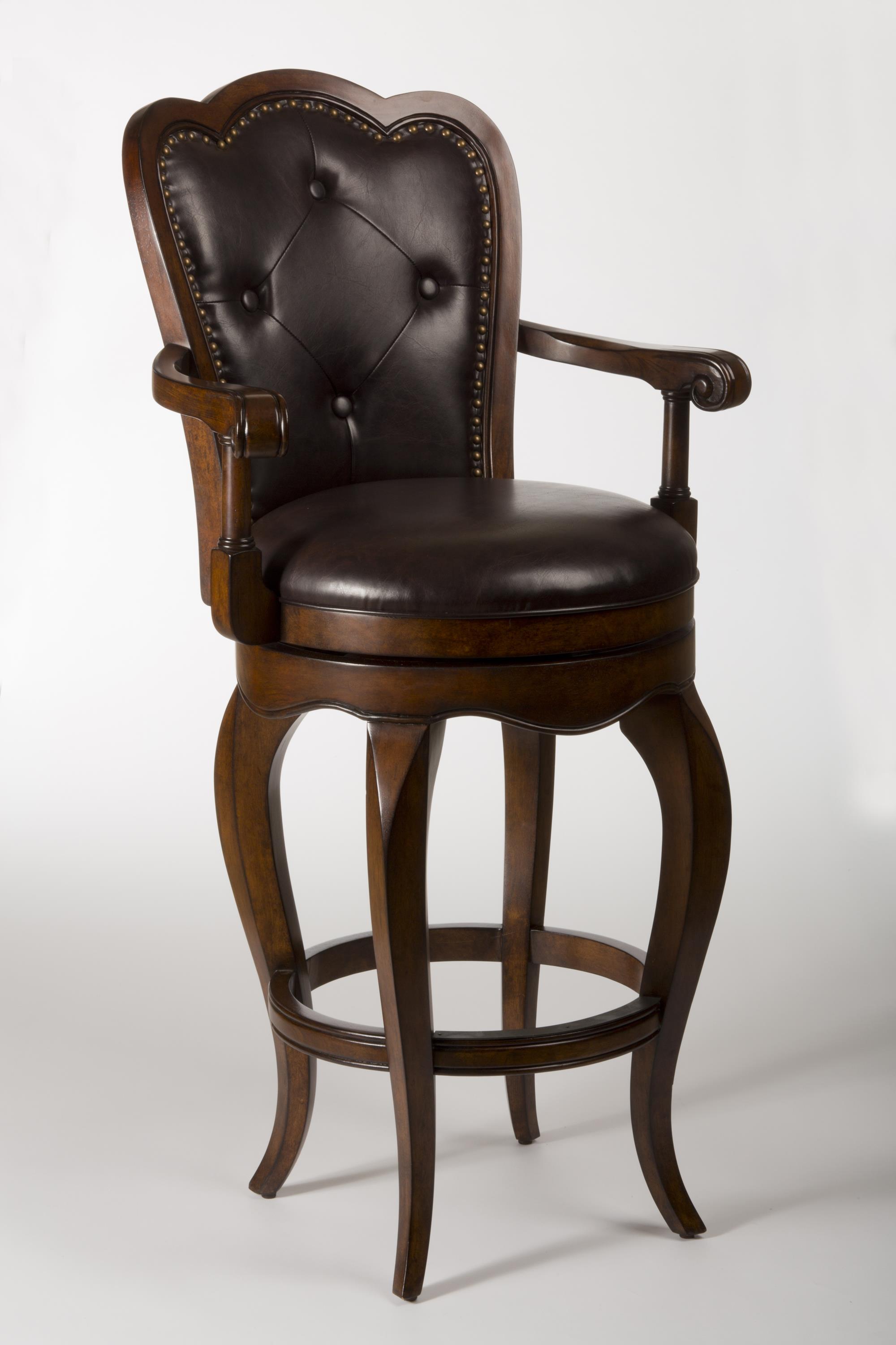 Hillsdale Wood Stools Eastwind Swivel Bar Stool With Button Tufting Wayside Furniture Bar Stools