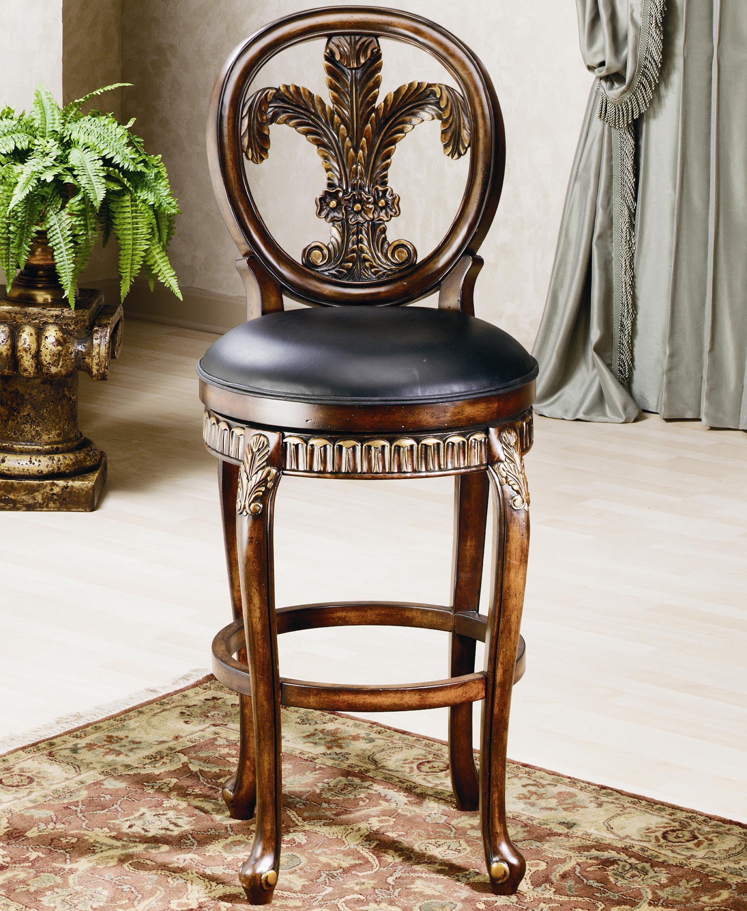 Hillsdale Wood Stools 31 Bar Height Fleur De Lis Stool Superstore Bar Stools