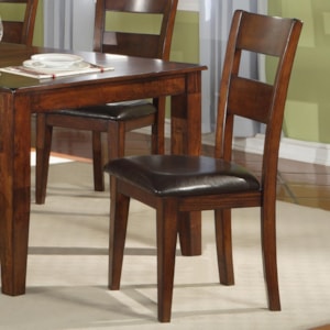 Warehouse M 1279 4939474 Dining Room Ladder Back Side Chair With Upholstered Seat Pilgrim Furniture City Dining Side Chairs