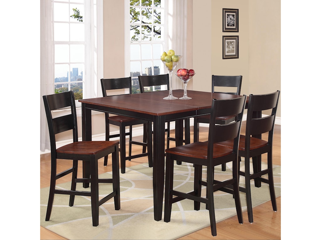 Holland House 8202 7 Piece Counter Height Dining Set With Square